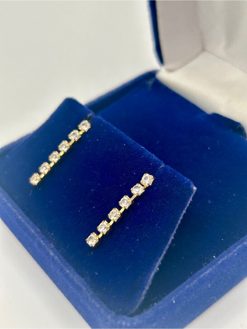 VTG Gold Drop Cubic Zirconia Diamond Earrings Dangle Style​ - Picture 3 of 13